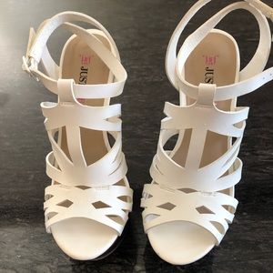 Wedges white /dark brown wedge